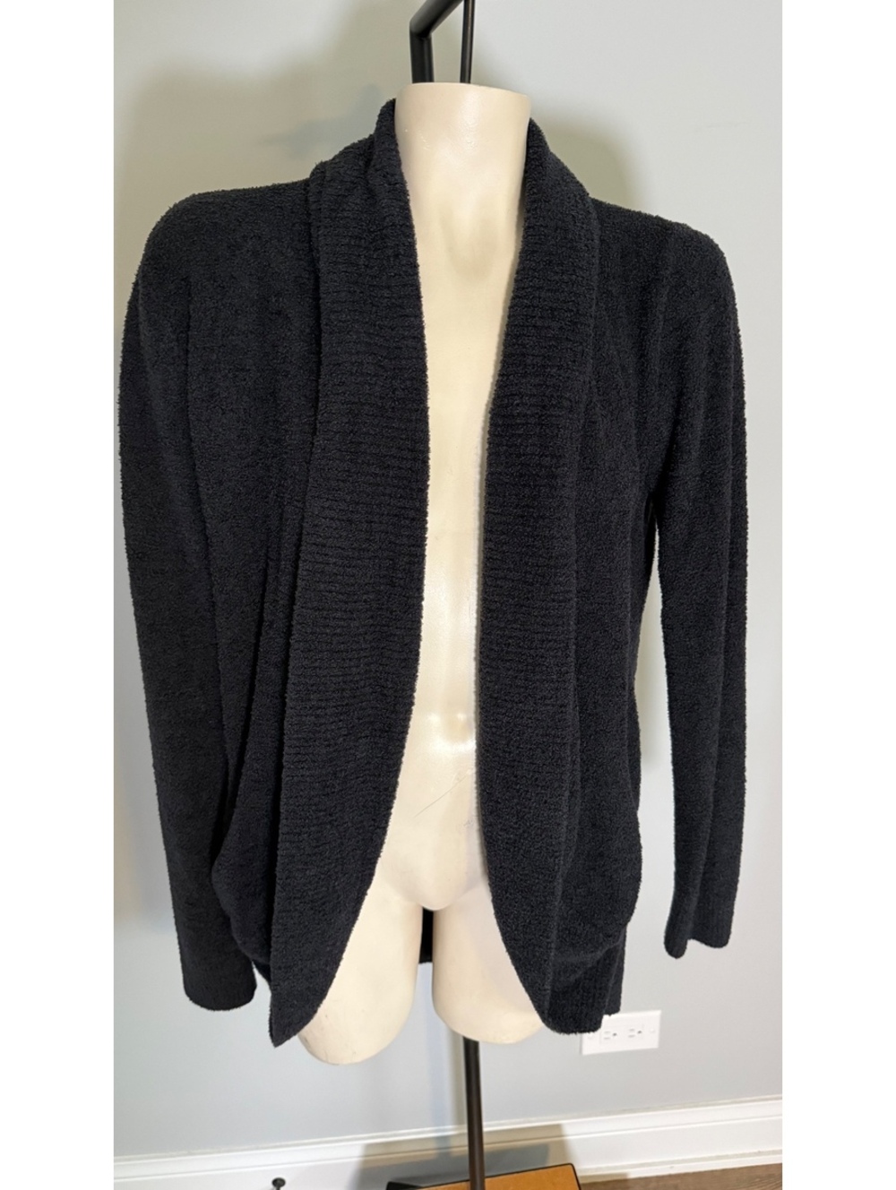 Barefoot Dreams CozyChic Lite Black Shawl Collar Cardigan Medium